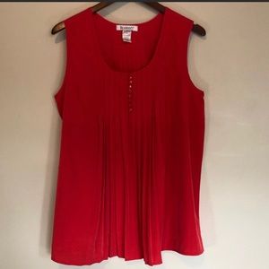 Red Pleated Tank